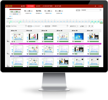 Virtual team screenshots, showing what is being done at the top of the work snap.